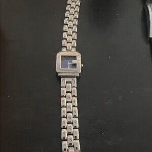 Gucci Silver Bracelet Watch with Black Dial